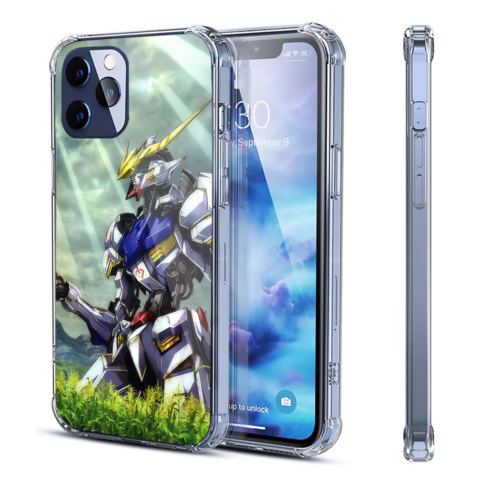 （画像用） 機動戦士ガンダム Mobile Suit Gundam 【iPhone 12シリーズ対応】透明スマホケース（クリアソフトケース）